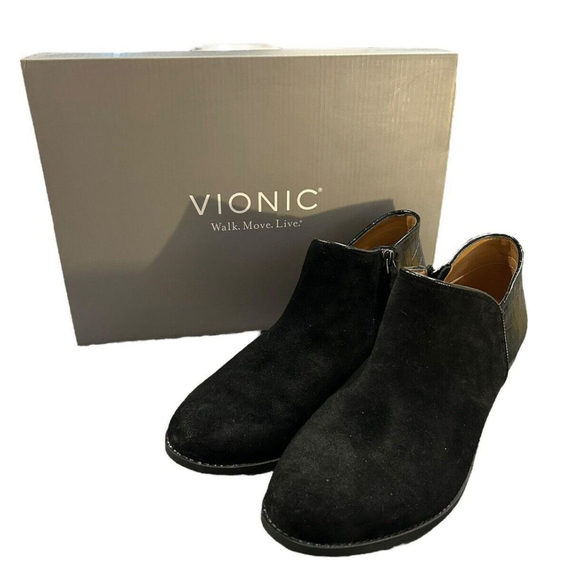 Vionic Shoes Vionic Water Repellent Suede Ankle Boots Marissa Black Size 95 M New Poshmark